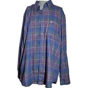 Plaid Cotton Blend Button Down Flannel Size XL